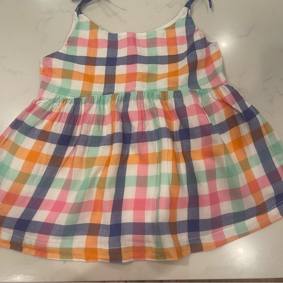 Mini Boden Checkered Spaghetti Strap Top 7-8 - Picture 3 of 8